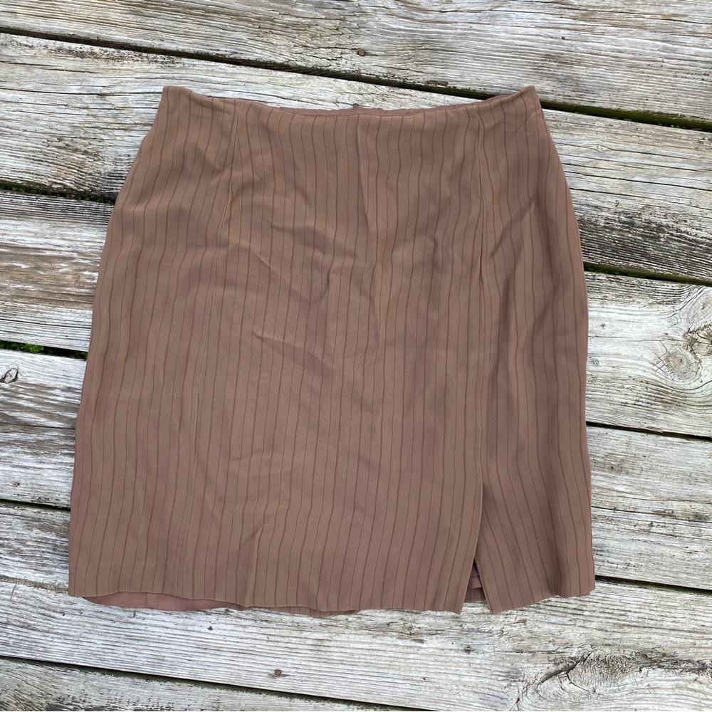 y2k Brown Stripe Mini Skirt Size 8